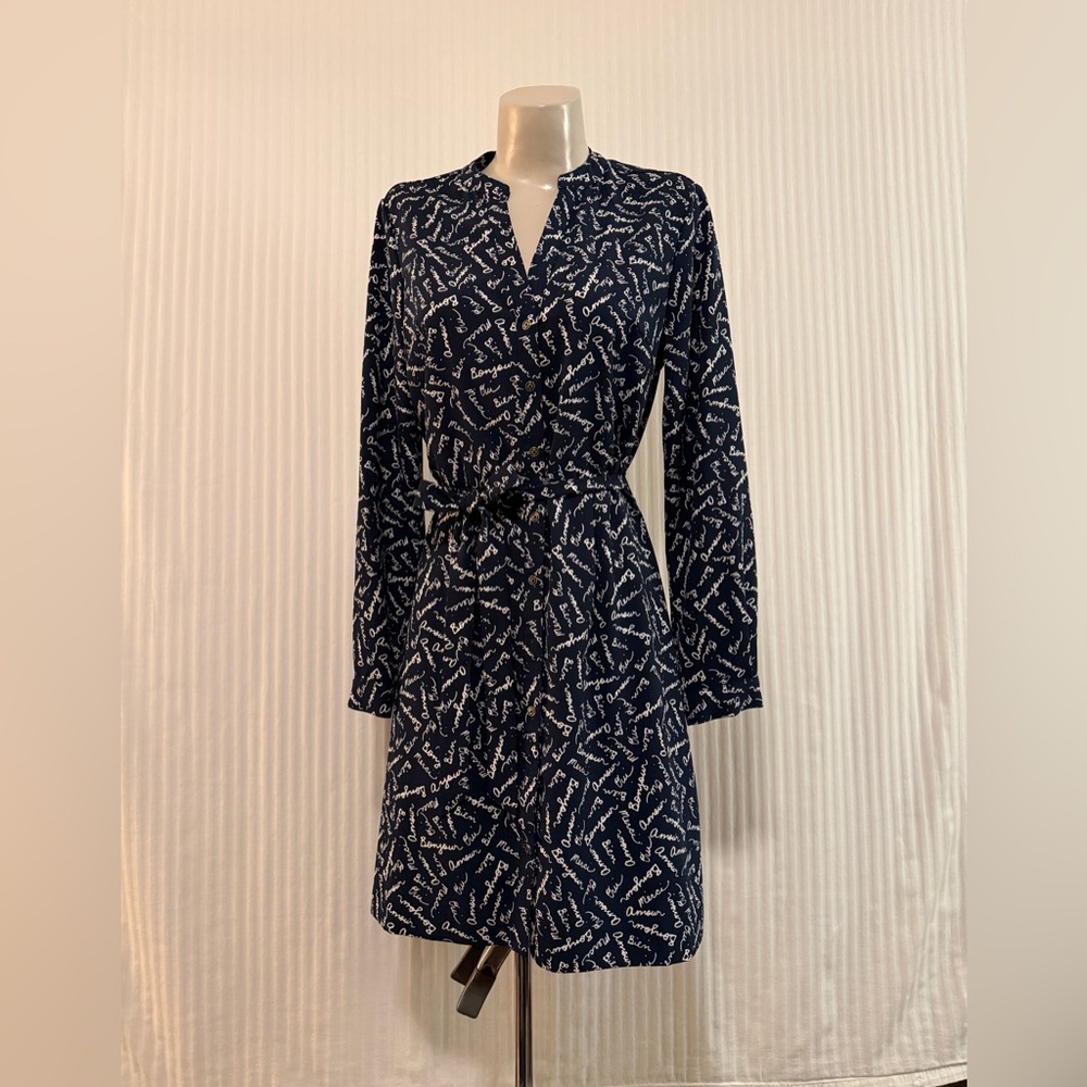 Banana Republic Navy and Cream bonjour shirt Dress